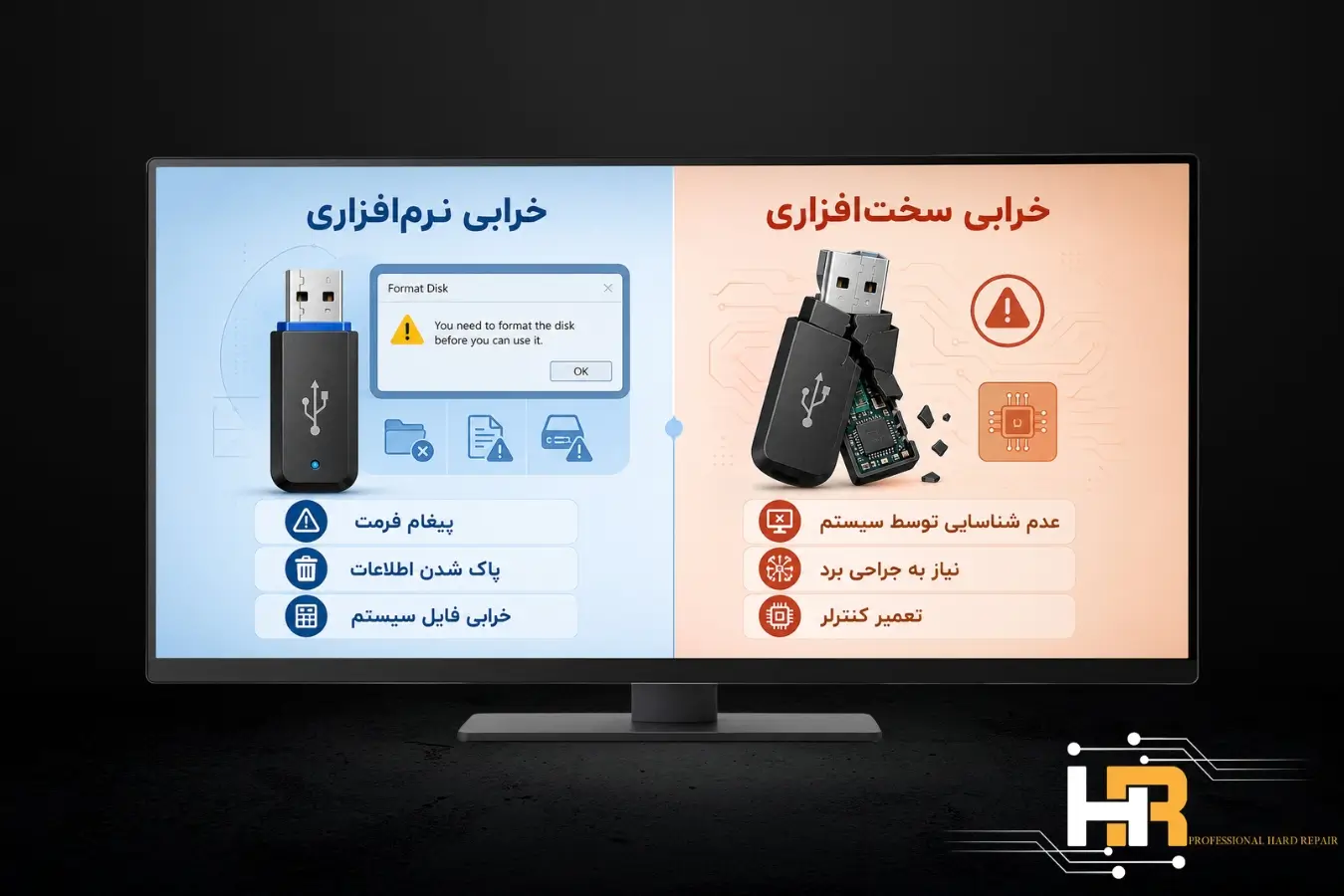 ریکاوری اطلاعات فلش با انواع خرابی