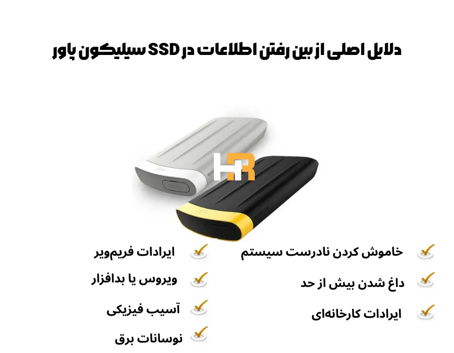 دلایل از دست رفتن اطلاعات و ریکاوری هارد سیلیکون پاور